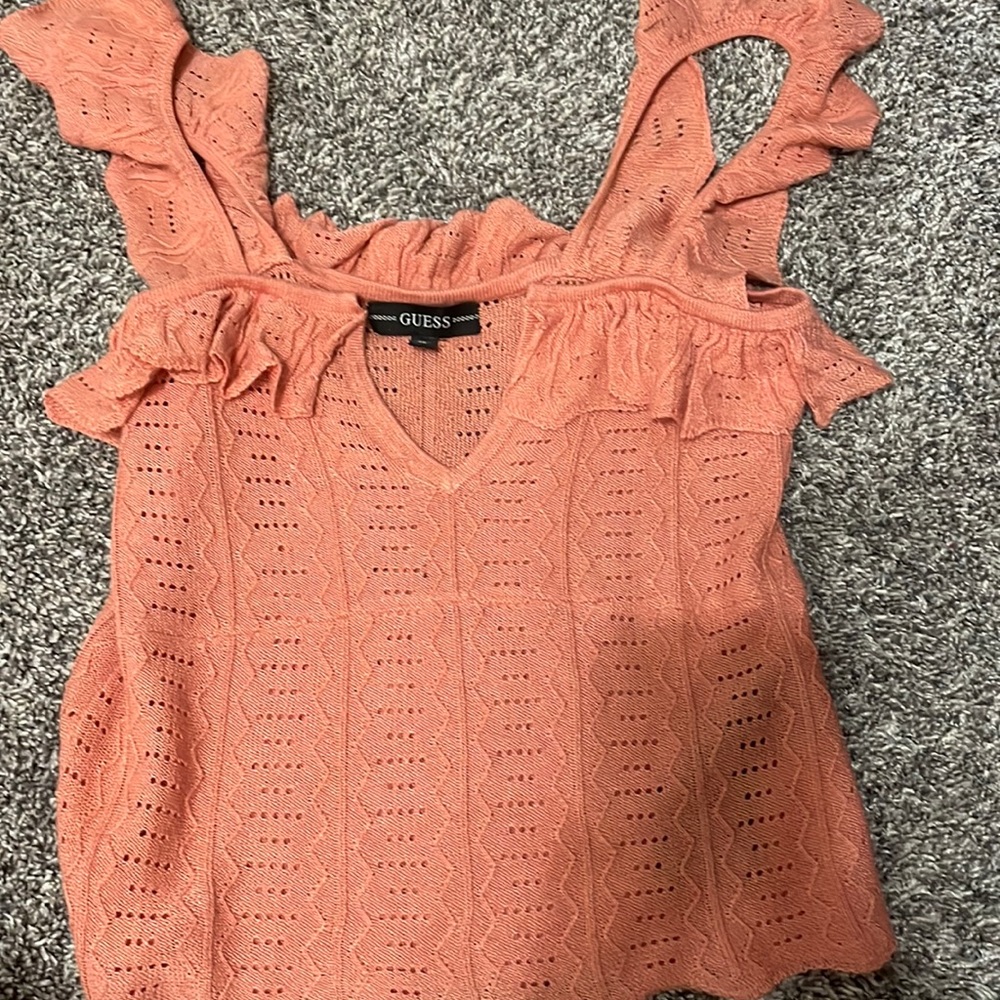 Xs orange kinda peachy color v neck tank top
